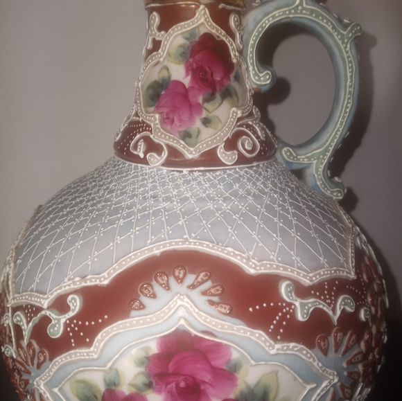 This breathtaking NipponHand Painted Moriage Pitcher is beautiful. - Picture 3 of 15